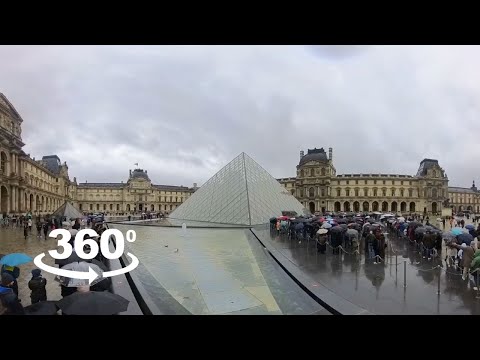 Vídeo 360 do meu primeiro dia em Paris, visitando o museu do Louvre e o Arco do Triunfo.