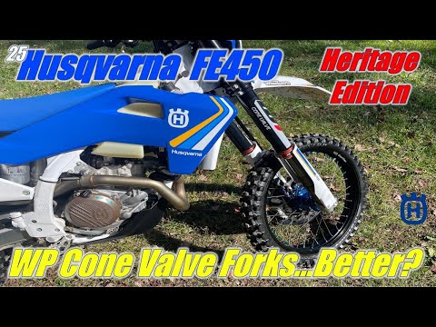 2025 Husqvarna FE450 Heritage Edition Updated: Cone Valve Forks, Akrapovic, Factory Wheels