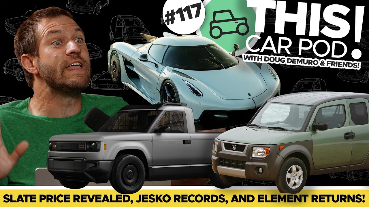 Slate Price Revealed, Koenigsegg Jesko Records, Honda Element Returns, and More! THIS CAR POD! EP117