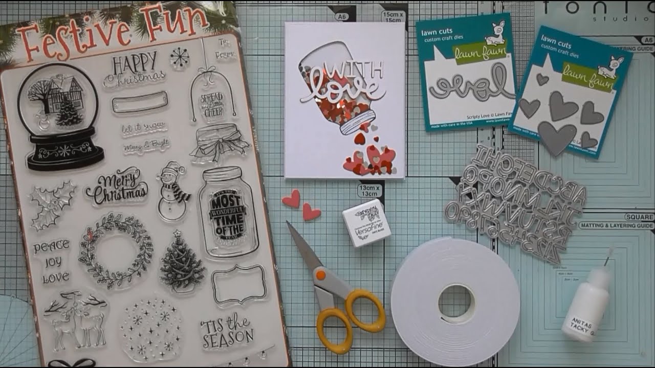 With Love Jar of Hearts Shaker Card :D