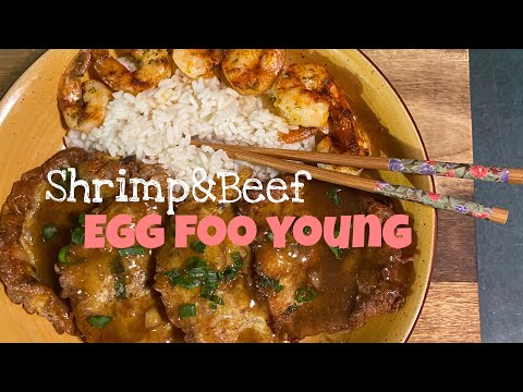 SHRIMP&BEEF EGG FOO YOUNG STEP BY STEP COOKING WITH JUDY CALDWELL