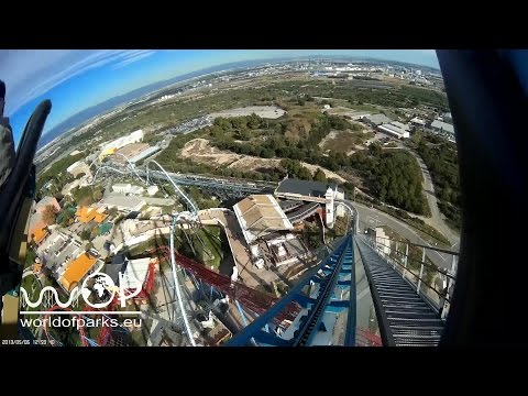 Shambhala On Ride & Off Ride - Port Aventura - Europe's tallest roller coaster - B&M Achterbahn