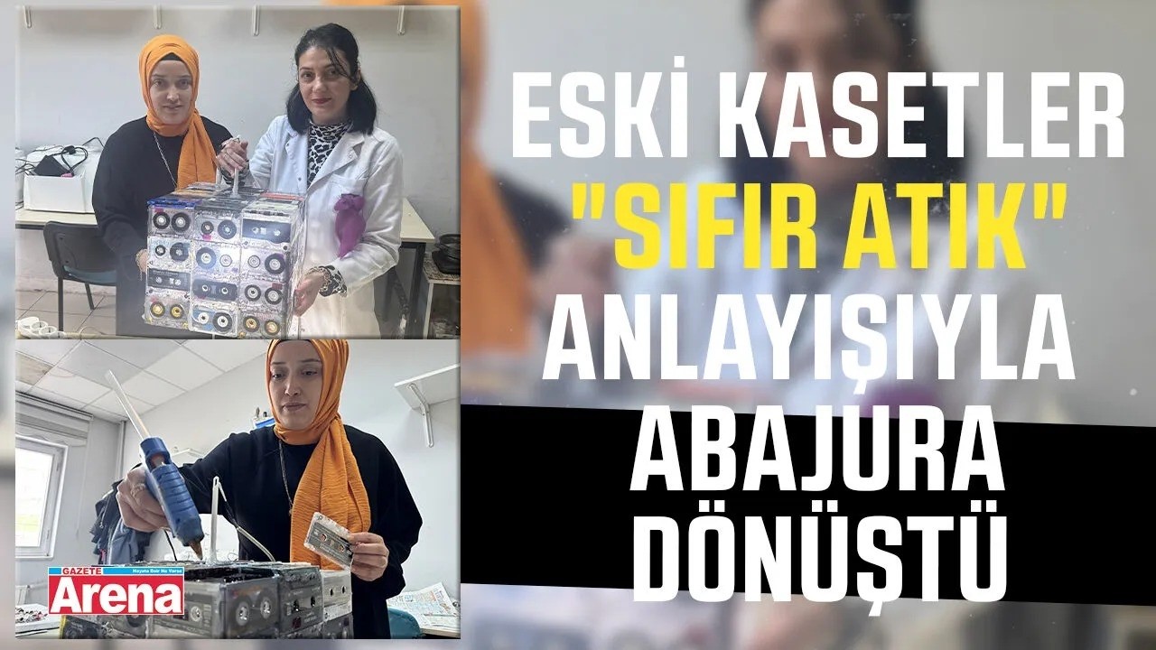 Eski kasetler "sıfır atık" anlayışıyla abajura dönüştü
