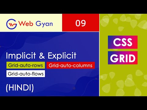 CSS Grid Implicit & Explicit Grid Tutorial in Hindi.
