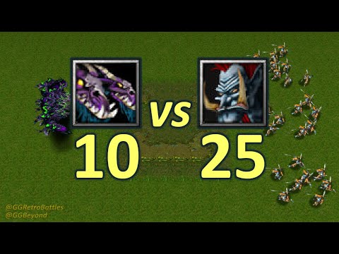 10 Chimaeras vs 25 Headhunters - Same Food - WarCraft III Retro Battles