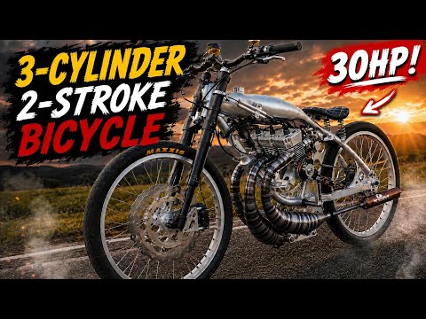 I Built a 3 Cylinder TWO STROKE Bicycle (From Scratch)