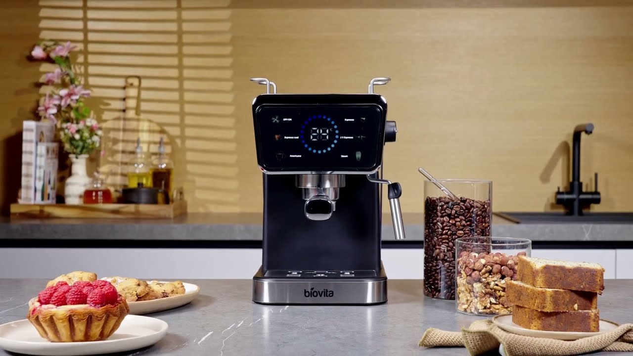 Espressor Biovita ECLIPSE, 1350 W, funcție cafea rece, 20 bari, 1.5 L, afișaj tactil, spumare