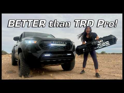 Swapping to the Tacoma TRD PRO GRILLE w/ RIGID LIGHTBAR! (Install + Review)