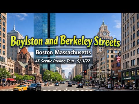 🚗 Boylston and Berkeley Streets | Boston Massachusetts | 4K Scenic Driving Tour - 9/11/22