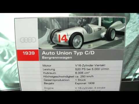 Muzeum Audi Ingolstadt - Auto Union typ C/D 1939 and Auto Union typ C 1937 Stromlinien Rennwagen