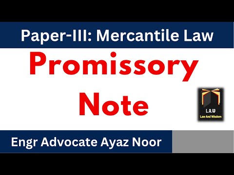 Promissory Note  || Negotiable Instrument || Engr Advocate Ayaz