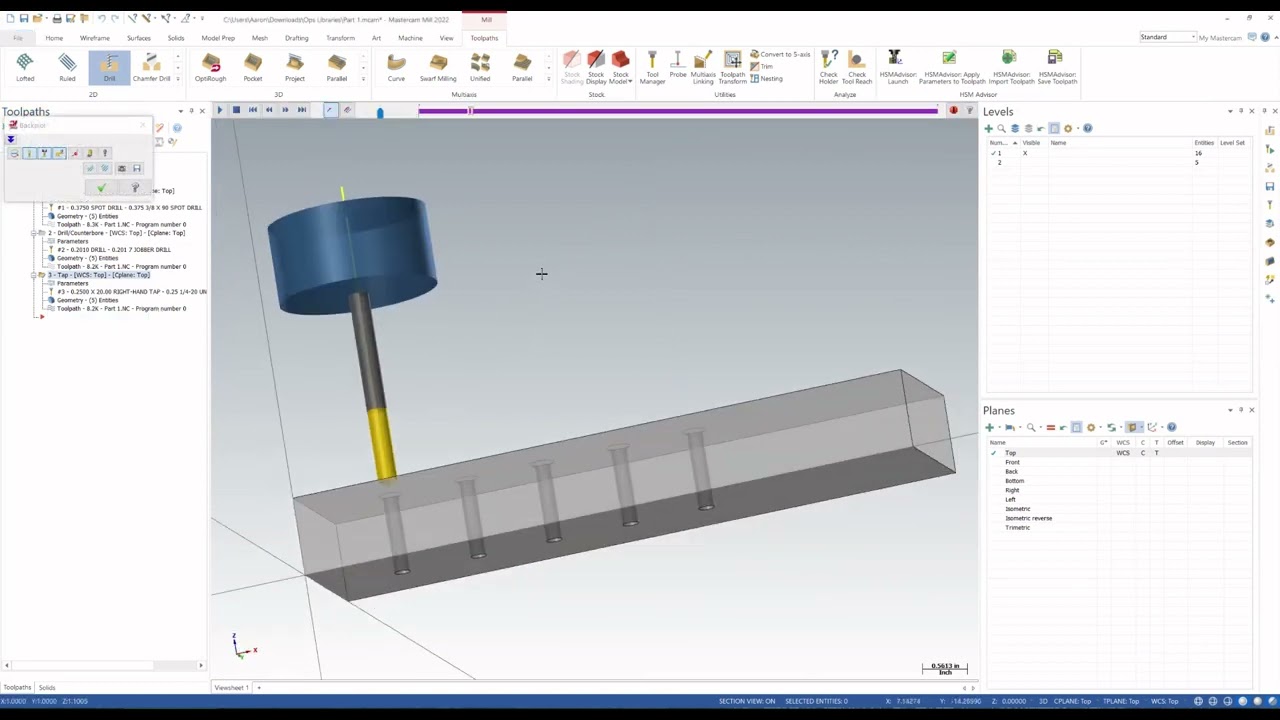 Using operations libraries in Mastercam
