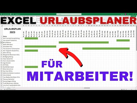 Excel Urlaubsplaner 2025 erstellen für Mitarbeiter [Download] ► Urlaub automatisch eintragen