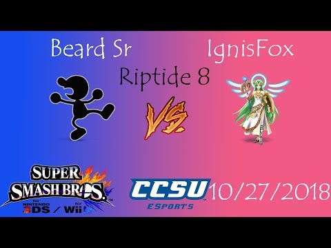 Riptide 8 CCSU Smash 4 - (Losers Finals) Beard Sr (Mr Game & Watch) vs IgnisFox (Palutena)