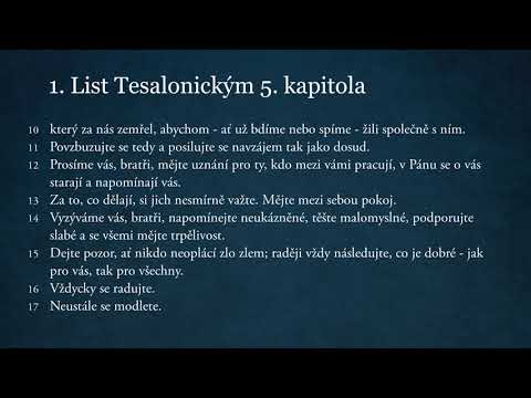 1. List Tesalonickým 5. kapitola