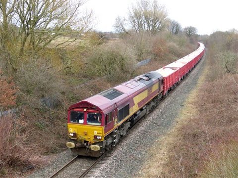 Golden Buffered 66188 on 6F07 Dove Holes - Dallam 60039 66055 70007 66151 66747 66736 66622 EMU DMU