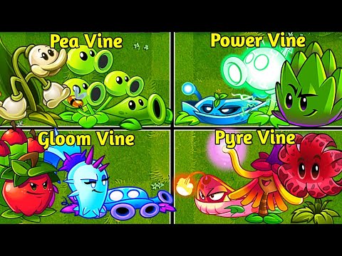 Random 4 Team Plants + Vine Battles - Who Will Win? - PvZ2 Team Plants vs Team Plants