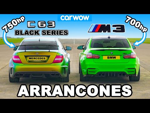 750hp AMG C63 Black Series vs 700hp BMW M3: ¡ARRANCONES 1/4, 1/2 y 1-MILLA!