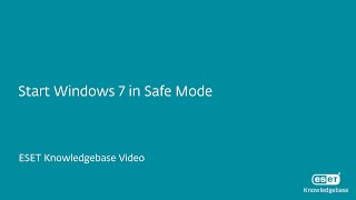 Start Windows 7 in Safe Mode