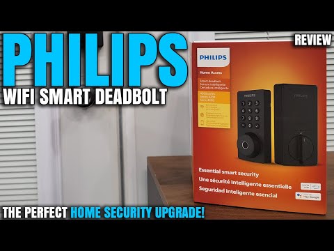 Philips Wi-Fi Door Lock, WiFi Smart Lock Keyless Entry Deadbolt for Front Door, Compatible with Alexa & Google Assistant, Remote Control, Built-in WiFi, APP Fingerprint Passcode Unlock, Auto Locking video review thumbnail
