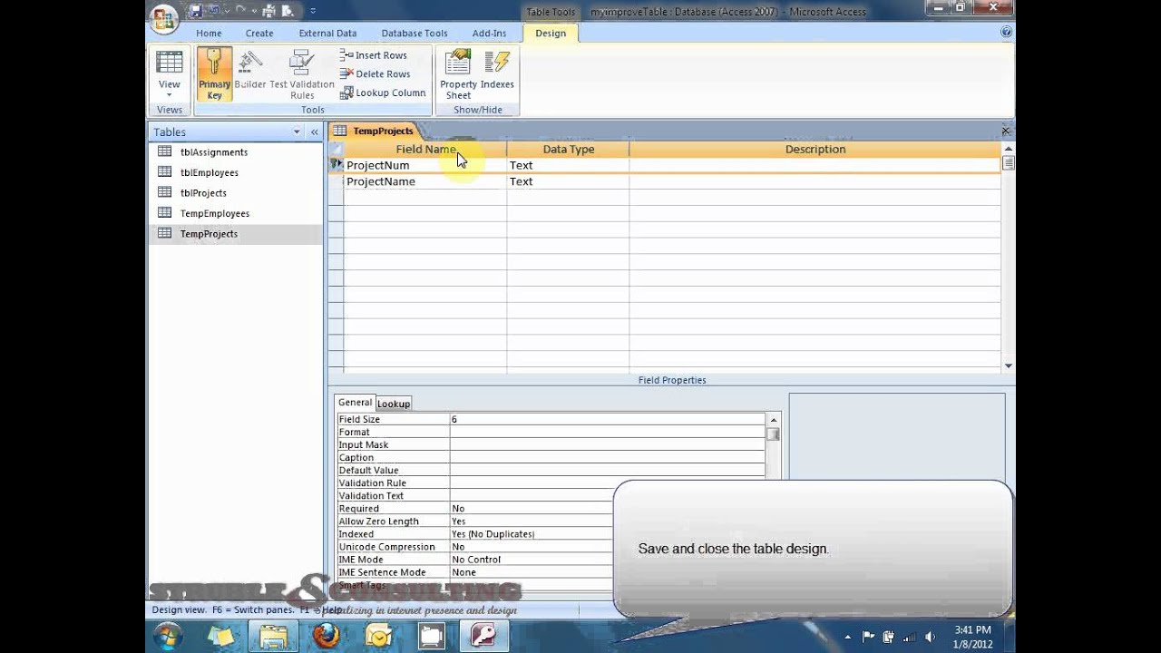 Activity 1-3 Improve Table Structure in Ms Access 2007
