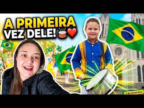 Meu filho tocou na fanfarra pela primeira vez! 🇧🇷❤️ | 7 de Setembro em Laranjal Paulista 2026