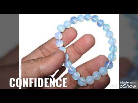 Light blue gemstone opalite round beads stretch bracelet, fo...