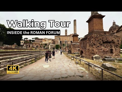 Rome Walking Tour 4K - ROMAN FORUM with Captions - July 2024