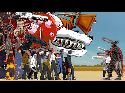 CHAINSAW MAN vs Gun Devil, Fox Devil, Tomato Devil, MAKIMA, Team Jason, Megahorn, Stranger Things +