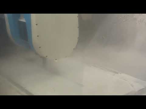 Space part machining. Face milling of space part in the vertical machining center RigiMill MT