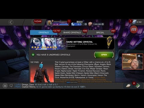 5 Lucky Shot and 5 Hard Hitting Crystal Opening - Marvel Contest Of Champions