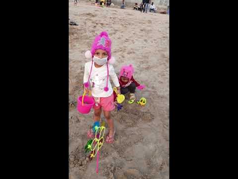 monya & oggu visited silver  Beach