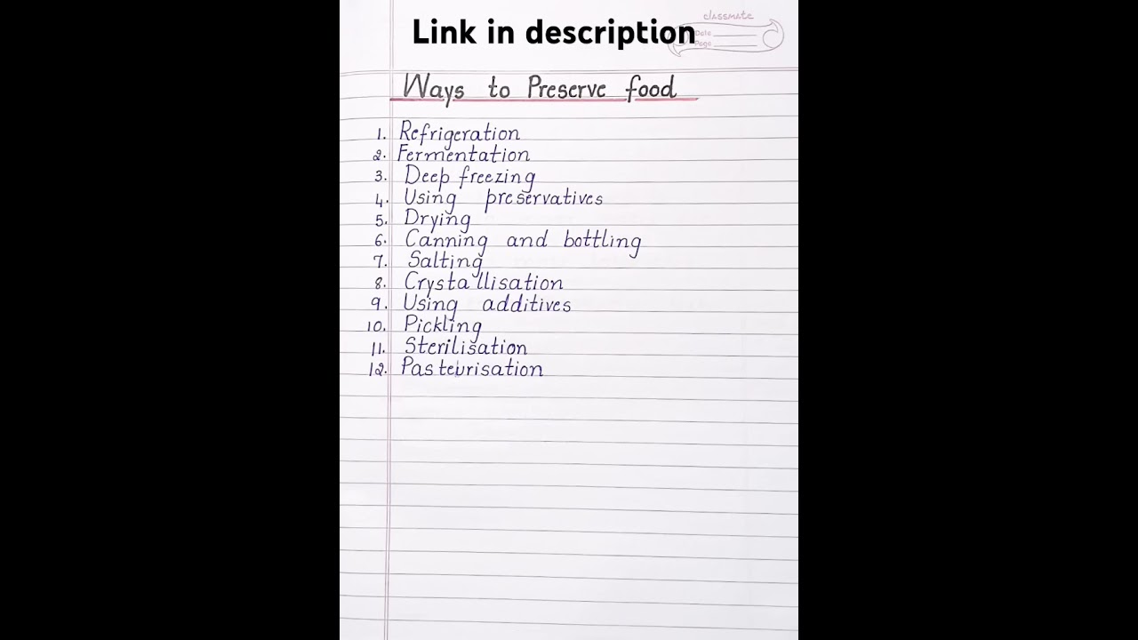 Ways to preserve food