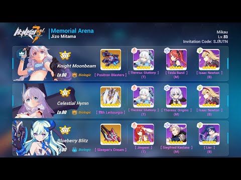 Honkai Impact 3 Exalted Memorial Arena - Jizo Mitama - Kallen Kaslana - Parvati - Gameplay