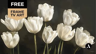 Free Frame TV Art | Spring Vintage Tulip Floral Screensaver Wallpaper Oil Painting | by ARTEDYA