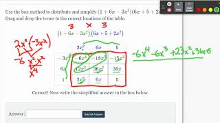 Polynomial Multiplication | Box Method | 3x3 | Triple Distribution