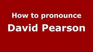 How to pronounce David Pearson