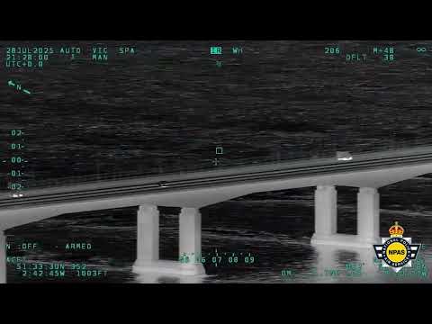 BVLOS Drone Night Flight – Black & White Thermal View Over Severn Estuary