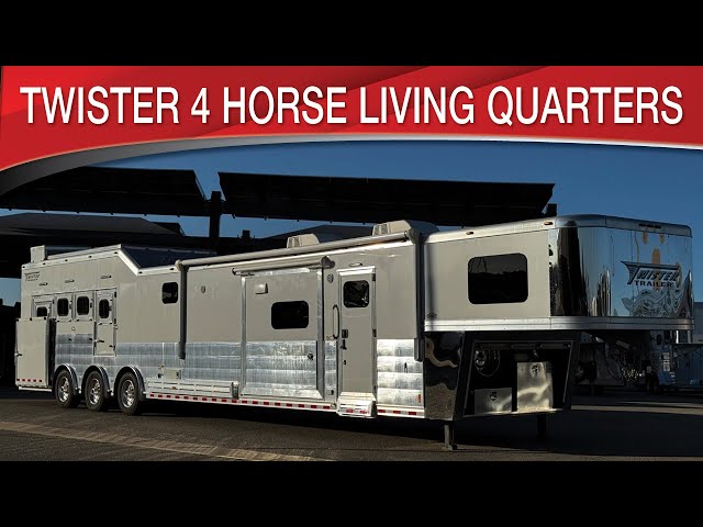 Preview image of Twister 4 Horse Gooseneck Living Quarters With Bunks By Trail Boss youtube video