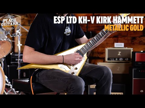 ESP LTD Kirk Hammett Signature KH-V - Macassar Ebony - Metallic Gold image 11