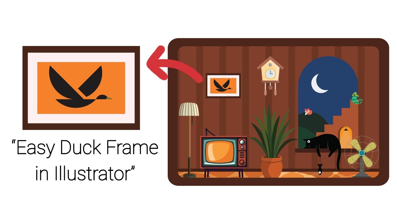 “How to Design a Duck Art Frame in Adobe Illustrator | Easy Vector Tutorial”