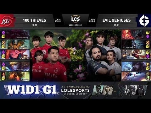 100 Thieves vs Evil Geniuses | Week 1 Day 1 S10 LCS Summer 2020 | 100 vs EG W1D1