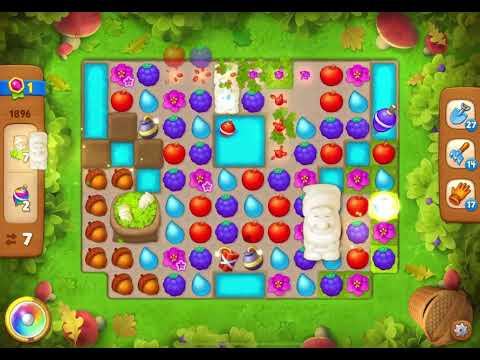 GardenScapes Level 1896 no boosters (18 moves)