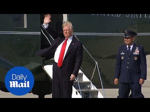 Donald Trump departs for rally in Washington, Michigan - Daily Mail