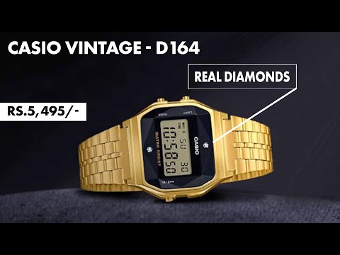 Casio Vintage - REAL DIAMONDS | A159WGED-1DF (D164) | Vintage Collection Digital Watch |