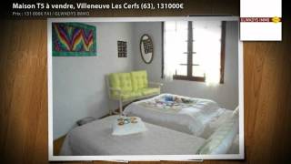 preview picture of video 'Maison T5 à vendre, Villeneuve Les Cerfs (63), 131000€'