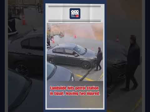 Cairo Petrol Station Massive Landslide Shops Collapse al-Tagamoa District