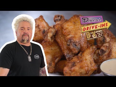 Guy Fieri Eats Pit Master Wings | Diners, Drive-Ins and Dives | Food Network