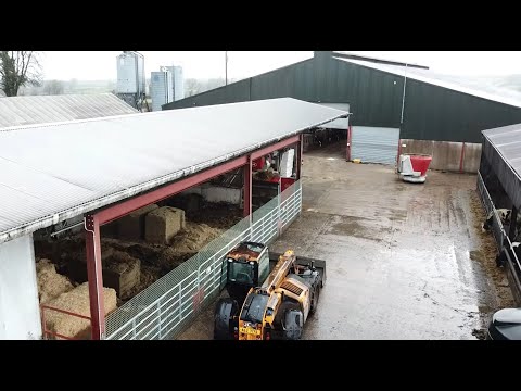 McCaffreys fully robotic farm. Lely Vector Automatic feeding system and Lely A5 milking robots