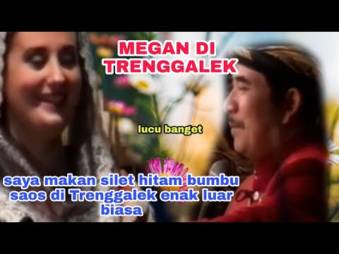 American singer Megan performs in Trenggalek, it's really funny, eating a big black razor is incr...
